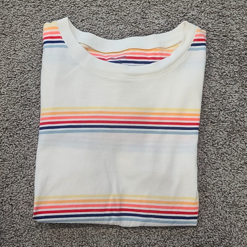 Madewell Boxy Fit Retro Stripe Tee, size Medium